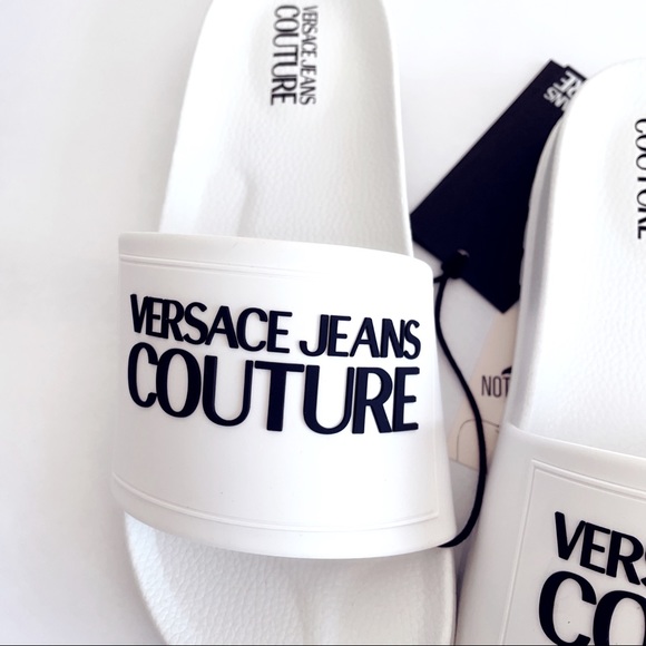⭕️ VERSACE JEANS Men’s Flip Flops Slide White 11